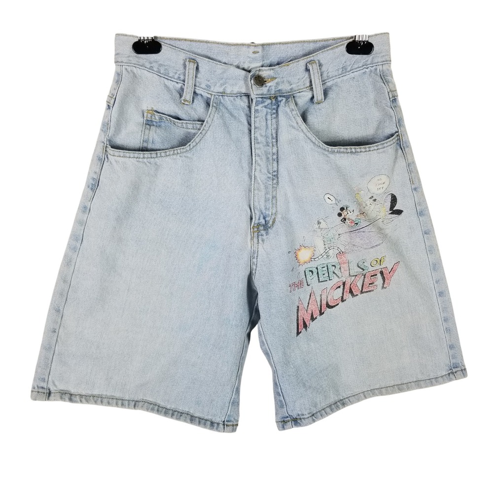 Mickey by Jerry Leigh Denim Shorts Women M Light Blue Perils of Mickey Vintage